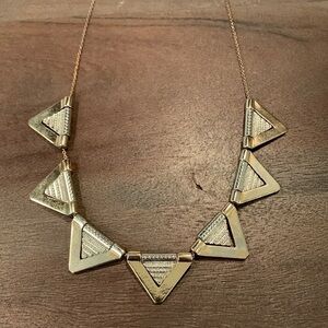 Multi Triangle Necklace Silver and Gold Tones